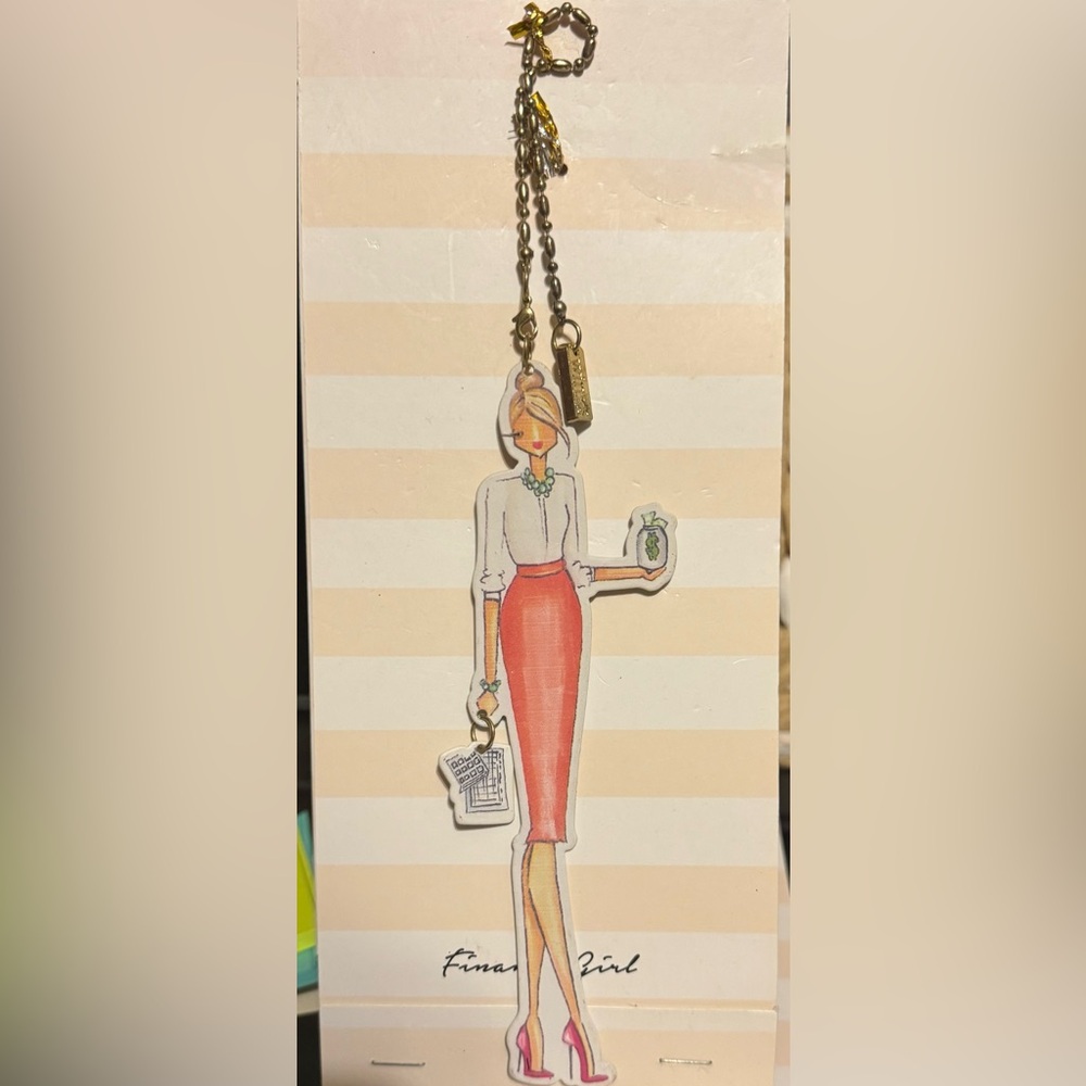 NWT WINKS Finance girl metal charm